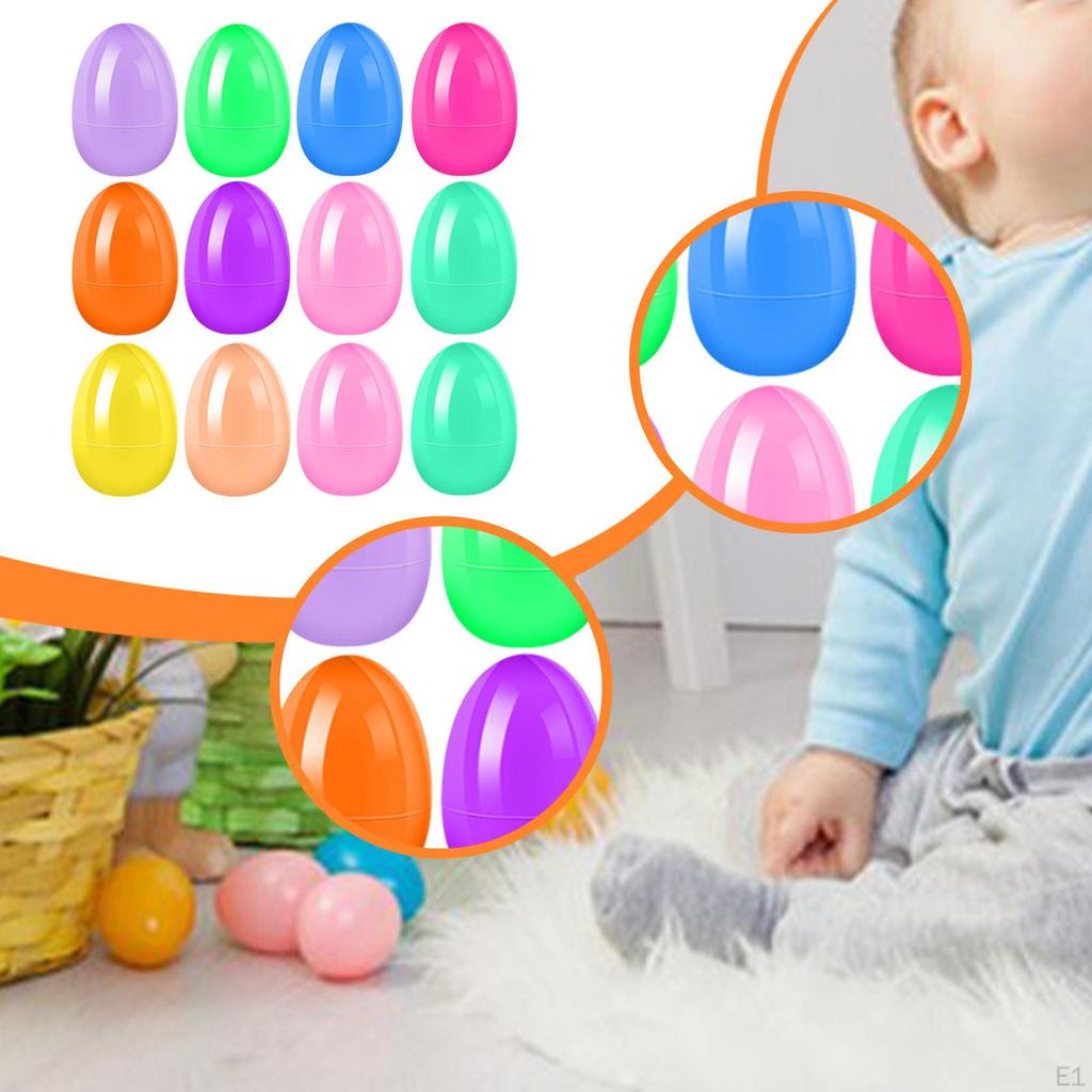 12 Stück Befüllbare Ostereier Korbfüller 6cm Spielzeug Partygeschenke zum Befüllen mit Süßigkeiten Gruppe