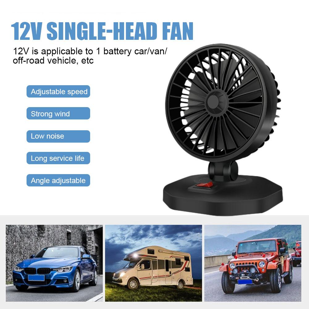 Ventilator auto, 360°, reglabil, cu 3 capete, ventilator electric auto, ventilator USB/12V/24V, 2 viteze, ventilator silențios pentru mașină, birou, birou și mașină