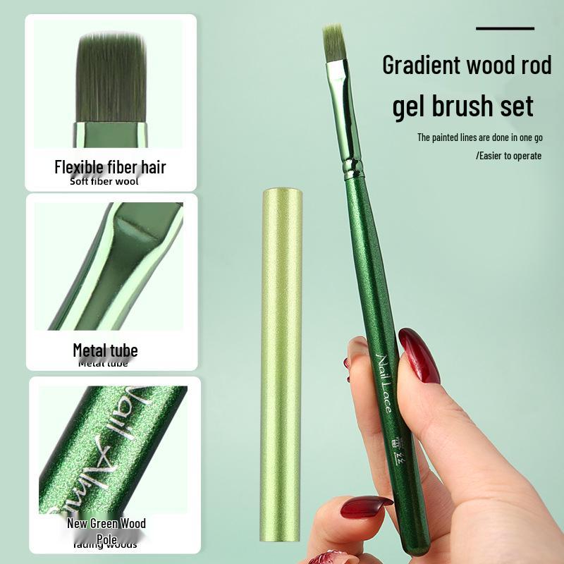 Cross-border Nail Art Brush Set: Japanese Painting, Flower Line, Square & Round Gel, Ombre Gradient Brushes.