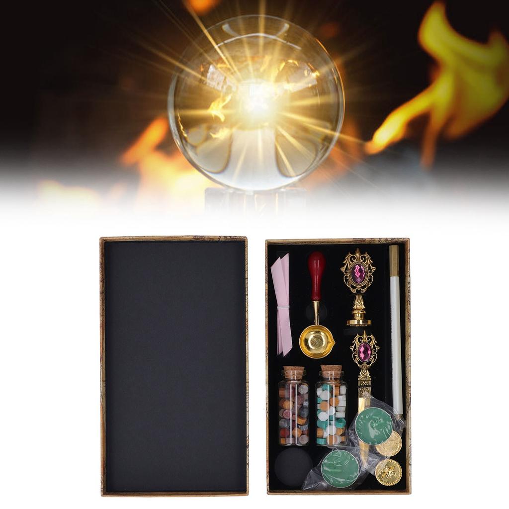 Wax Stamp Kit European Retro Stamp Hand Account Envelopes Paint Sealing Wax Kit Gift Earth Box Decoration