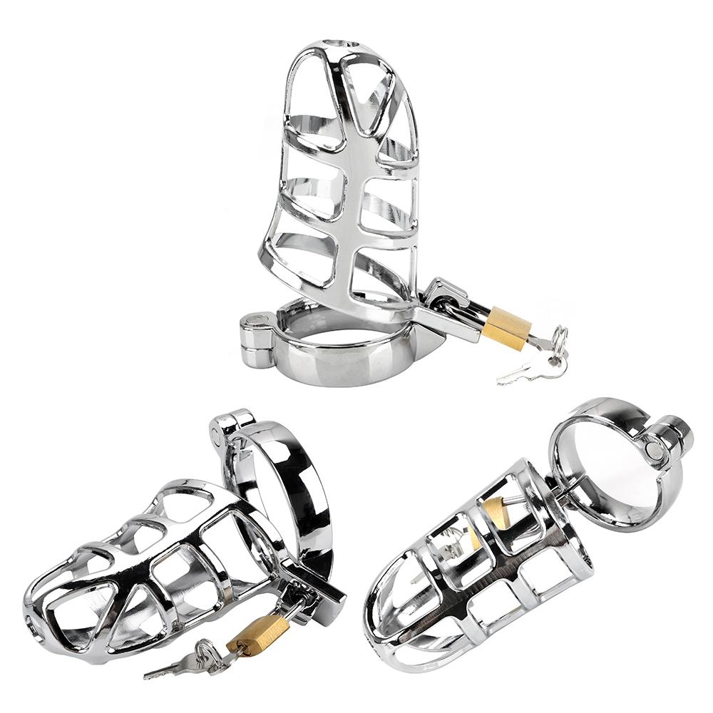 Metal Cock Cage Penis Cock Ring Sleeve Lock Lockable Male Chastity Device 40/45/50mm Chastity Belt Sex Toys for Men