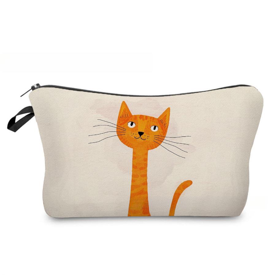 Women Cat Print Cosmetic Bag Toiletries Organize Travel Storage Case 6970 KTB