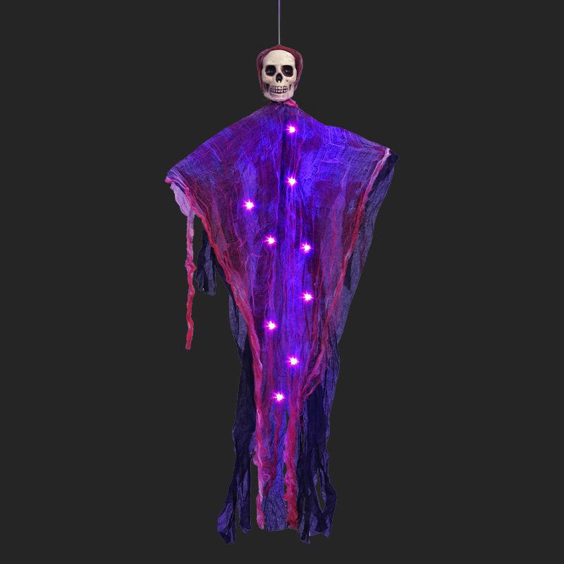 Halloween Party Glowing Hanging Skeleton Ghost Ornament Horror Props Haunted House Decorations