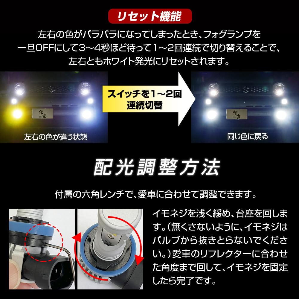 LED Fog Lamp Shingen XC HB3 HB4 Yellow White 2
