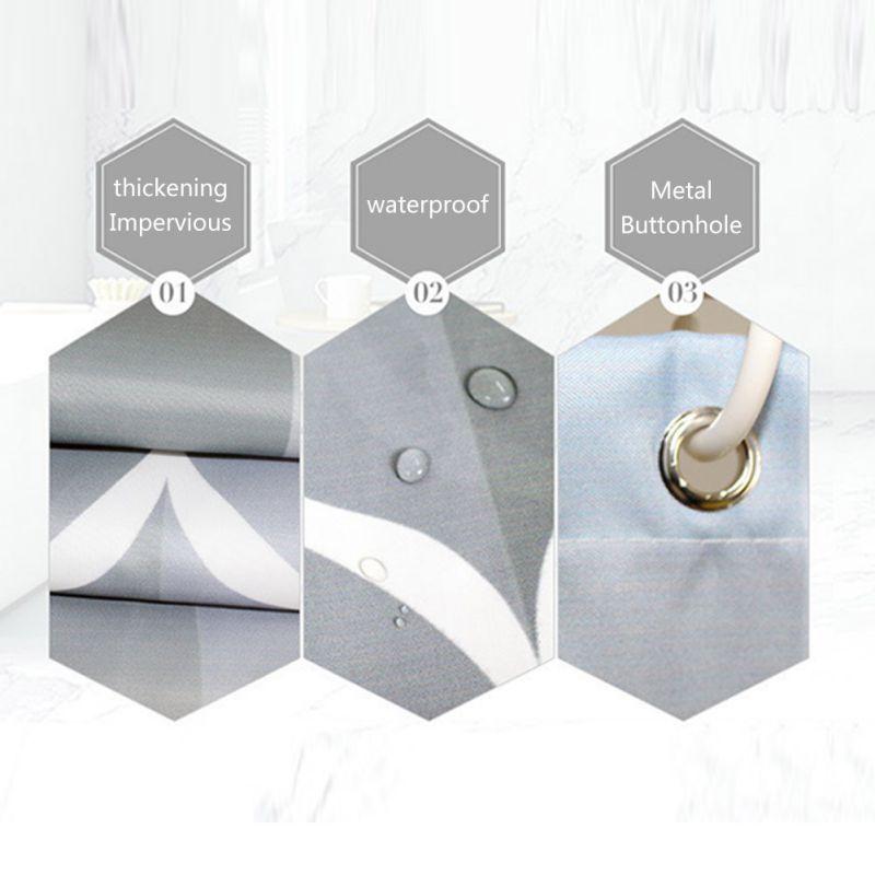 Shower Curtain Thickened Polyester Bath Curtain Bathroom Curtains