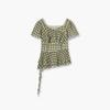 EICHITOO Women's Plaid V-Neck Short-Sleeved Shirt