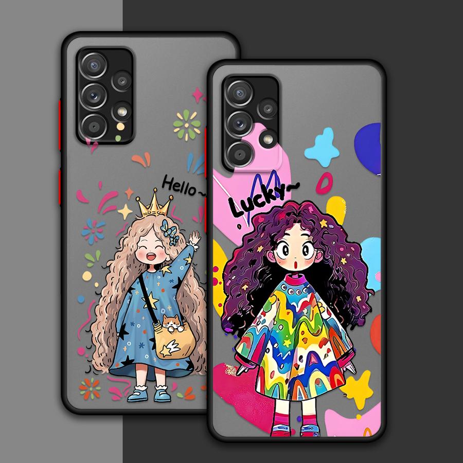 Case for Samsung Galaxy A14 A23 A73 A33 A35 A56 A55 A53 A52S A72 A17 A52 A16 A15 A54 A34 A36 Phone Cover Cute Cartoon Character