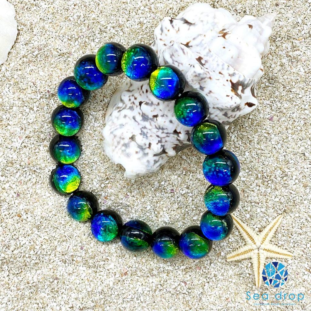 Leuchtendes Glühwürmchen Glas Kerama Marine 12mm Perlenarmband Leuchtender Typ Libellenkugel [Meeres Tropfen] [001bt-12-14]