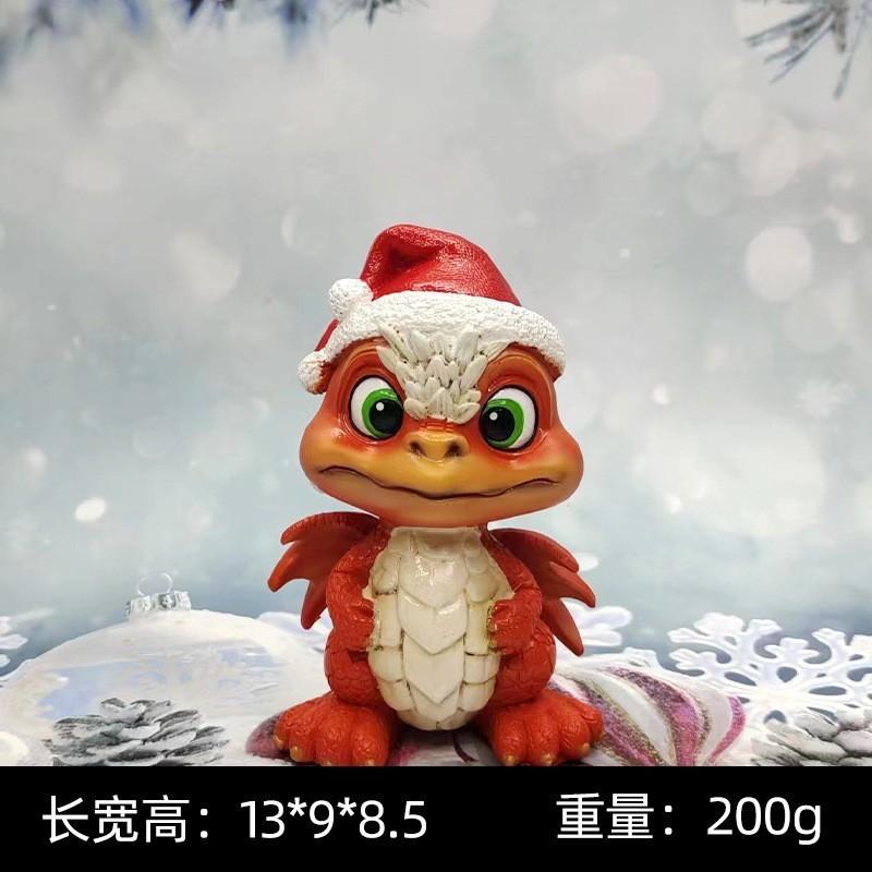 

Рождественская коллекционная фигурка милого дракона из цветной смолы для уникального праздничного дисплея E