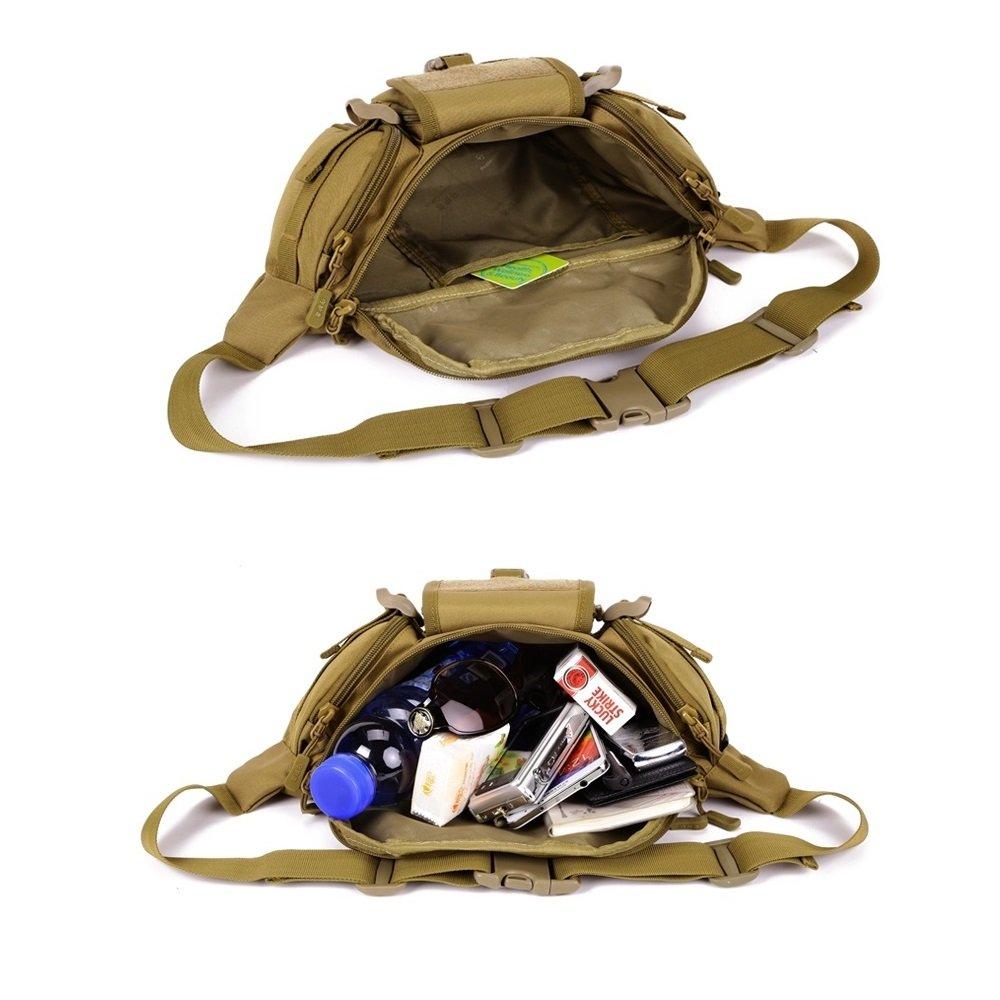 PHOENIX IKKI Large Ample Fits iPad Perfect for Mountain Multifunctional Waist Exercise Military Black Capacity, Pockets, Mini, Camouflage, Waterproof,