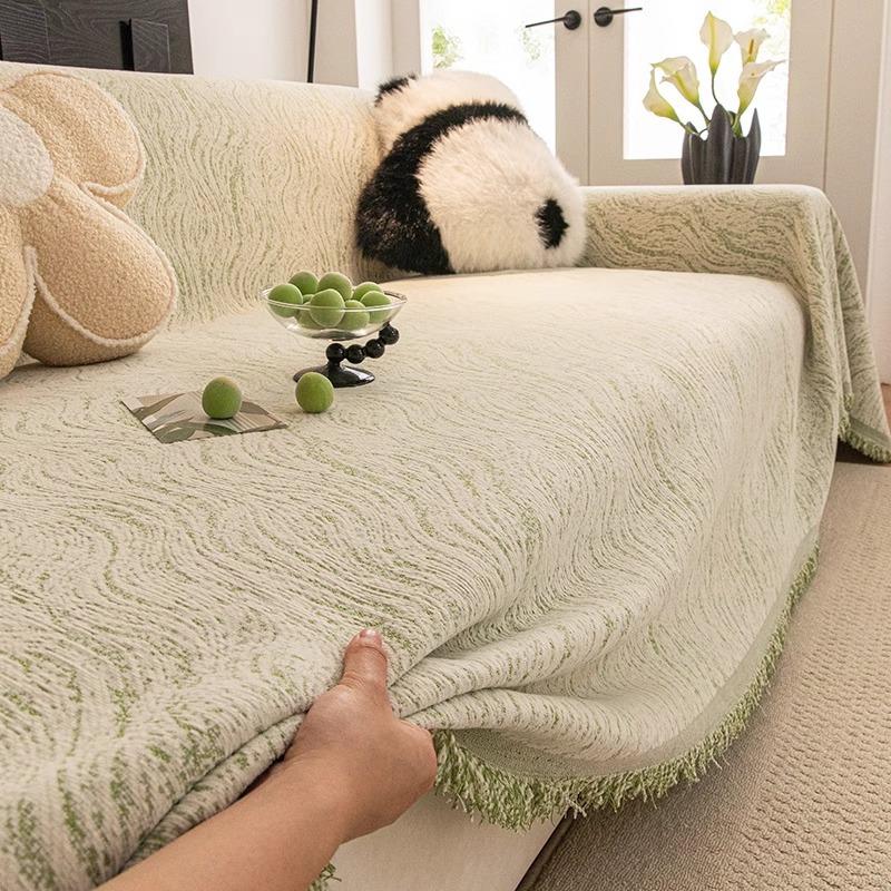New Chenille Sofa Cover Cloth Full Cover Sofa Towel Fixed Anti Slip Anti Cat Scratch Sofa Blanket