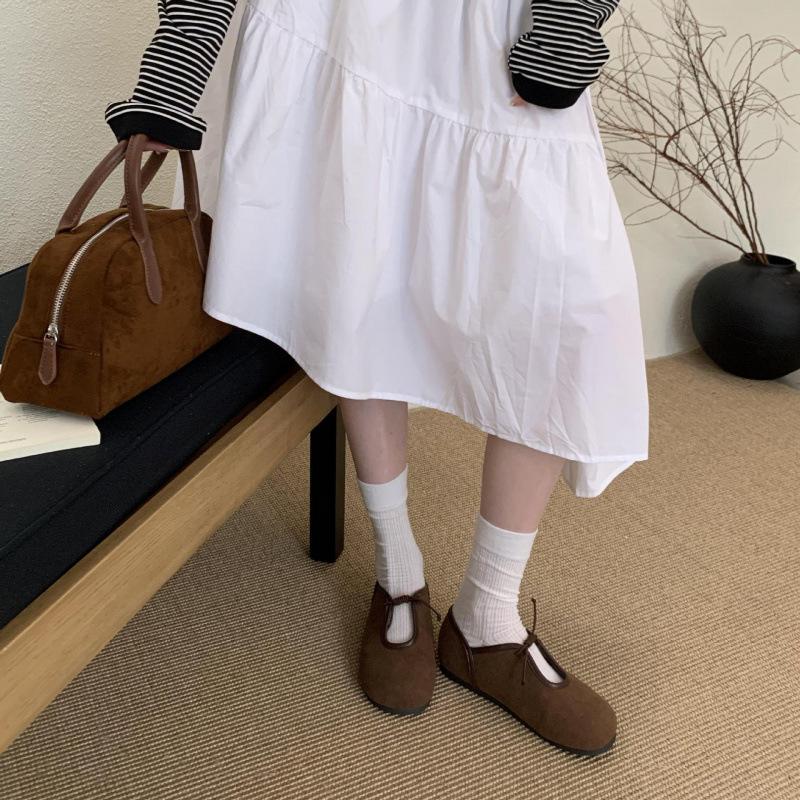 Flat Bottom Shallow Mouth Doudou Shoes Versatile Korean Version Commuter Mary Jane Single Shoes 2025 Autumn New Soft Bottom Breathable Loafers