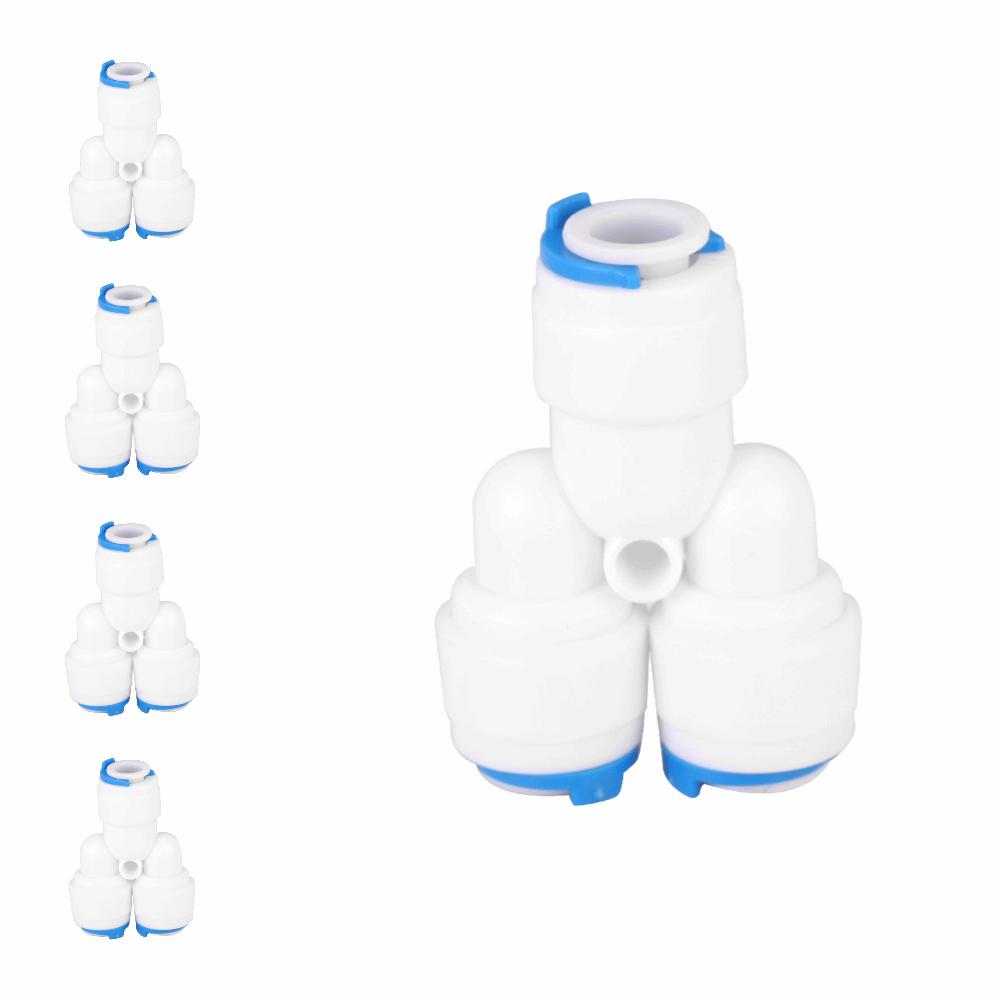 5 Stück G1/4 Gewinde Wasserfilter Anschluss Weiß Rohrverschraubungen Auslaufsicherer PE-Rohrverbinder RO-System