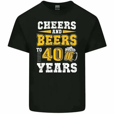 T-shirt 40ème Anniversaire 1982 Homme Drôle CHEERS & BEERS à 40 Ans Haut Alcool