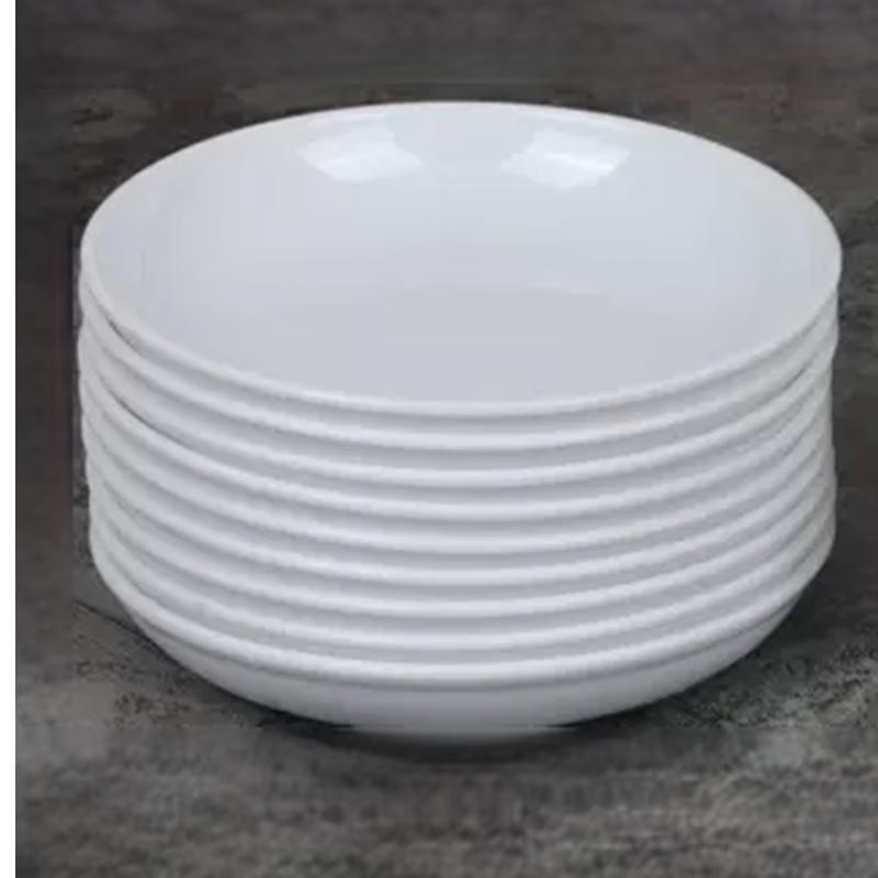 Jiexiangjia Commercial Melamine 7-inch Deep Round Plates, 10-Pack
