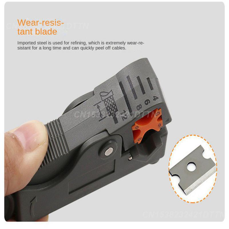 Wire Stripper Automatic Abs Stripping Pliers Knife Wire Cable Tools Crimper Pliers Coaxial Decrustation Pliers Double-blade