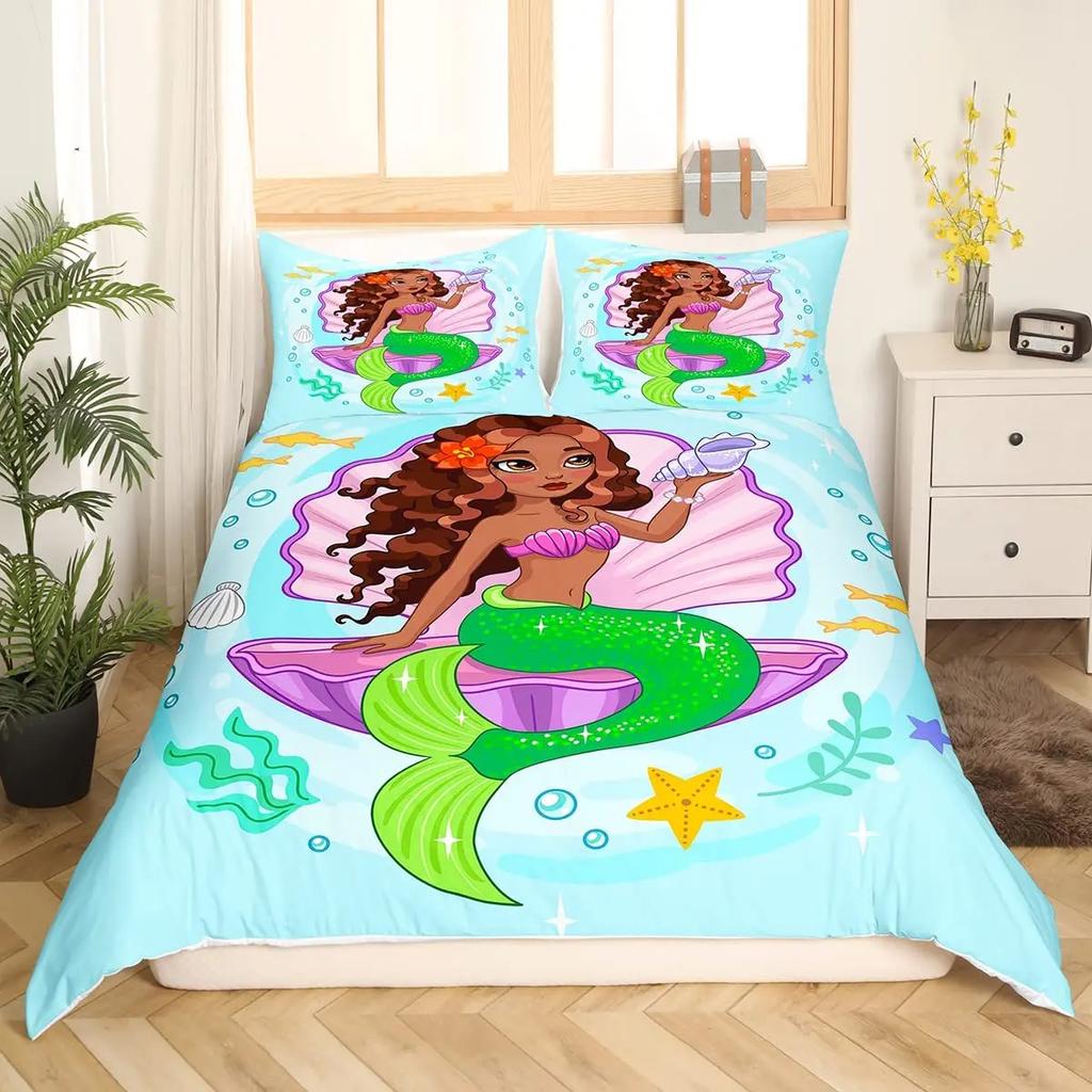 African American Duvet Cover Gilrs Kids Cute Ballet Princess Dancer Bedding Set Double Queen King Size Polyester Qulit Cover