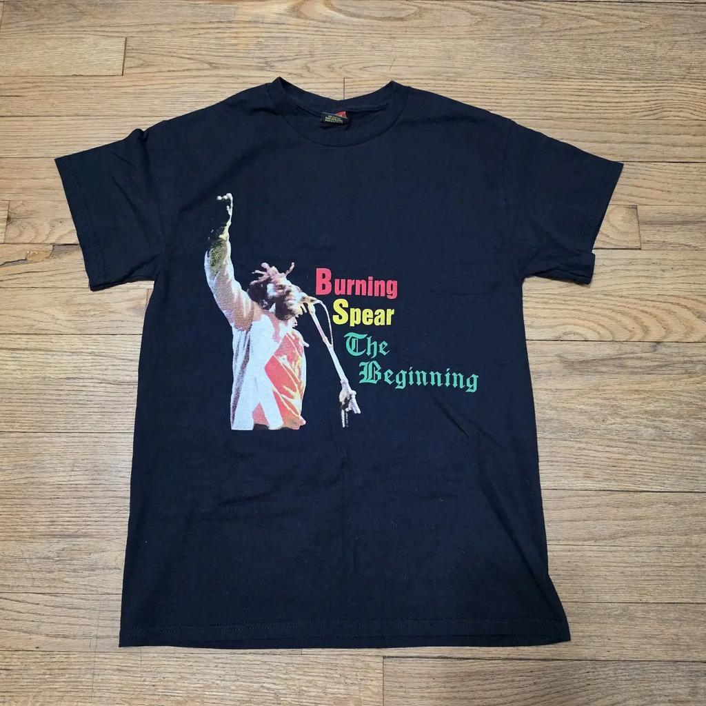 Vintage Burning Spear T Shirt Unisexs Small Black Music Reggae Band Vintage Stretched Versatile Slightly Graphic Soft