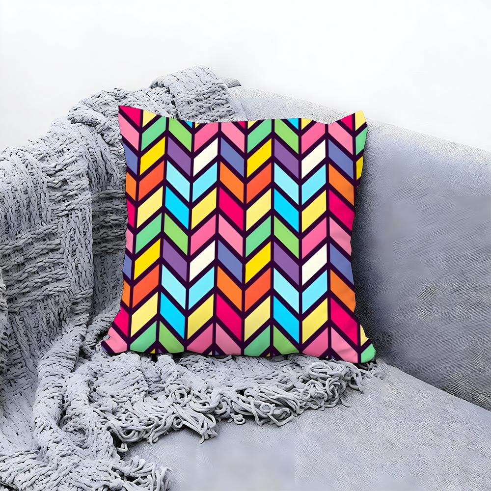 Modern Herringbone Pattern Style Cushion Cover Premium Comfort Reversible Pillow Cove in One Design for Any Room Car Interior