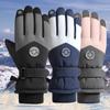 Touch Screen Round Label Ski Gloves Winter Outdoor Warm Sports Waterproof and Non-slip Piled Thickened Warm Gloves