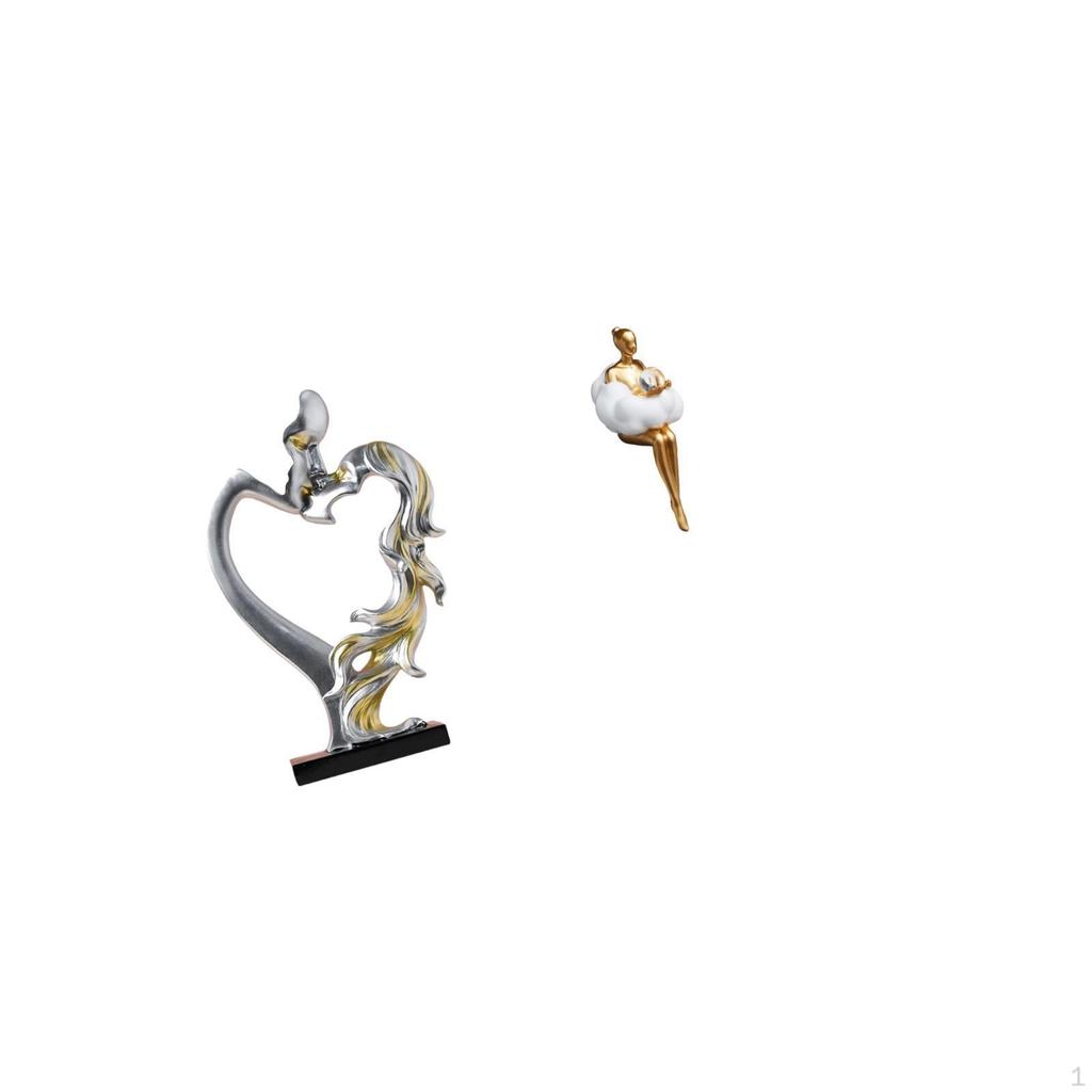 Romantic Couple Figurine Resin Art Sculpture Creative Character Statue for Bedroom Wedding Office