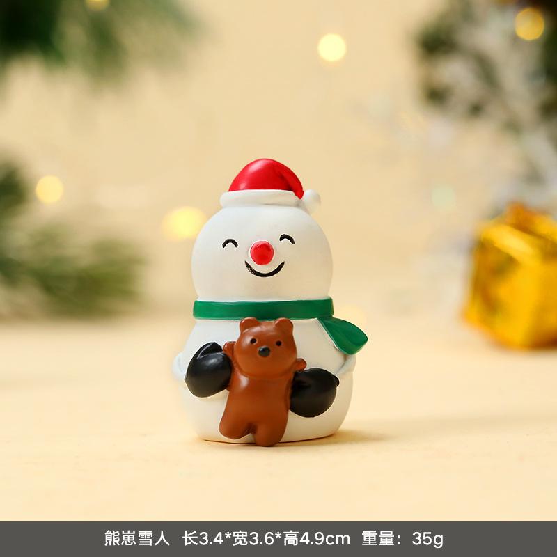 Creativity Mini Christmas, Old Man, Sleigh, Tree, Snowman, Animal, Cute Handmade Ornaments, Resin Decoration Decorative Gifts