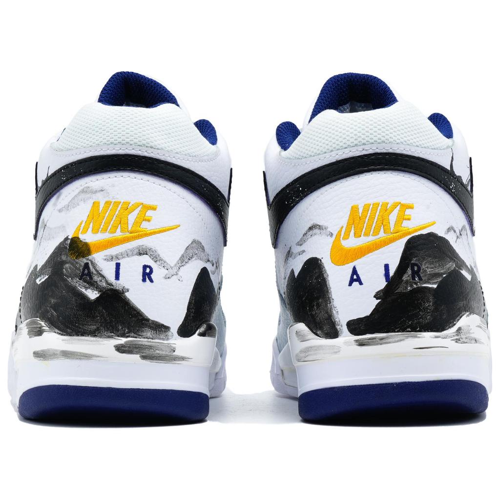 Nike Flight Legacy Resistente al Deslizamiento Resistente a la Abrasión Zapatillas de Baloncesto de Caña Alta Vintage para Hombre Negro Blanco BQ4212-102(Equipo720-)