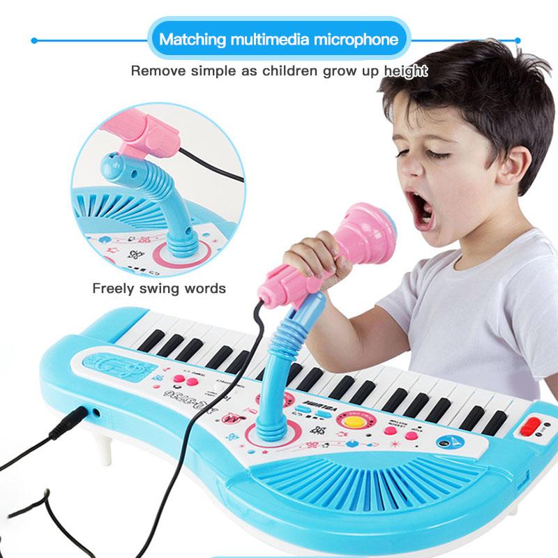 37 Keys Kids Electronic Piano Organ keyboard with Microphone Education Toys Musical Instrument Children Boy Girl Gifts