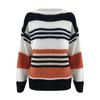Women's Long Sleeve  Striped Color Block Casual Loose Knitted Pullover