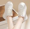 Leather Little White Shoes Women's Casual Versatile Dad Shoes Spring and Autumn Flat Bottom Thick Sole Women's Sports Shoes Women's Shoes