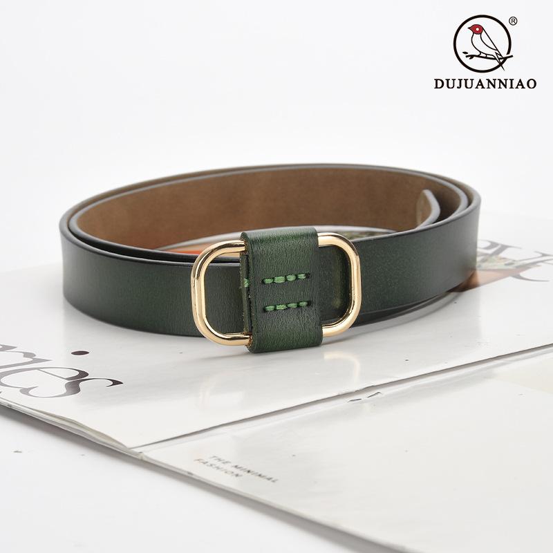 Four Seasons Available New Needle Free Square Buckle Women'S Belt Casual Leather Belt Simple Retro Fashion Pure Leather Belt