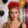Headband Rainbow Colorful Feather Decor Headband Lightweight Comfortable Elastic Hair Hoop Parties Festivals Stage Performances Headwear