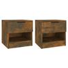 Nightstands 2 pcs Smoked Oak Wood Based Material
