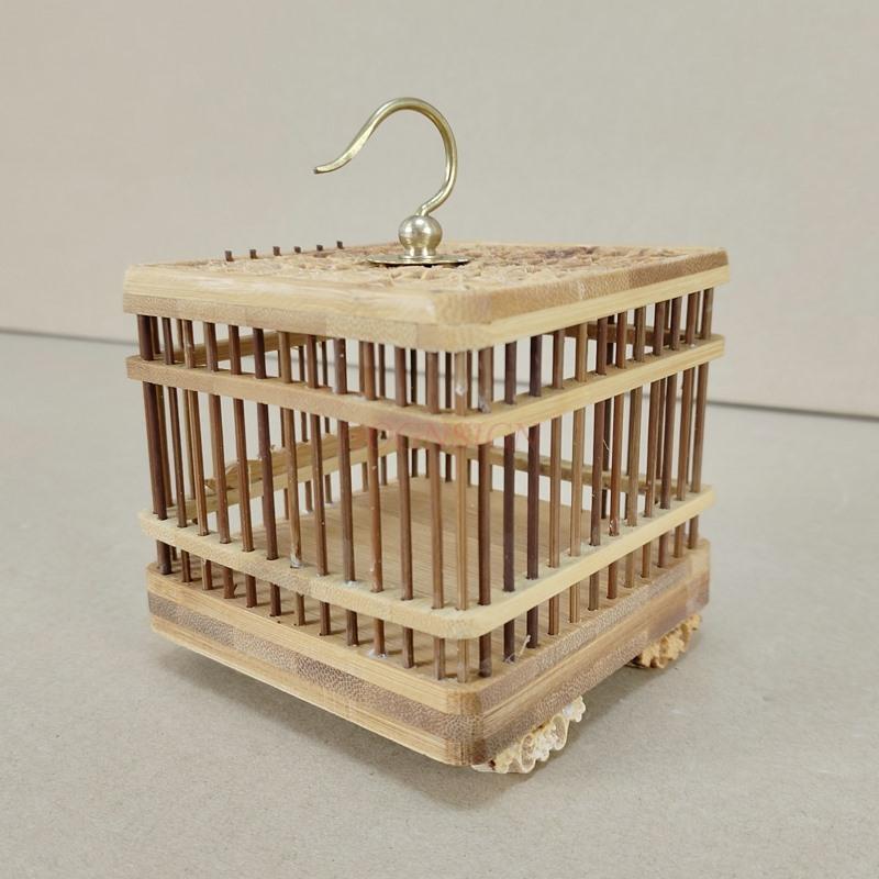 Relief Grasshopper Cage Boutique Cricket Raising Package Small Cricket High End Redwood Bamboo Weaving Bamboo Cage