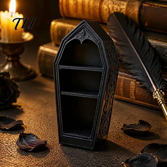 Unique Gothic Gift for Her Coffin-Shaped Jewelry Storage Box, 3D Printed Mini Casket Ring Creative Home Ornaments Trinket Holder, Halloween