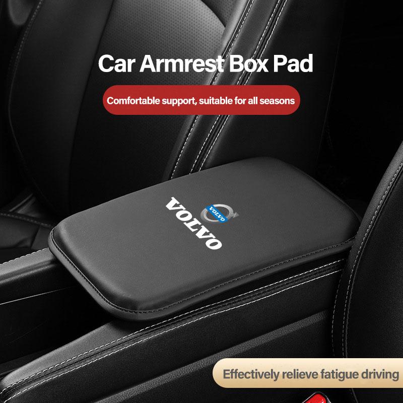 Volvo Car Logo Armrest Box Cushion Pad Auto Armrest Mat Leather Auto Interiors For Volvo V60 V40 XC90 S60 S40 XC60 V50 V70 S90