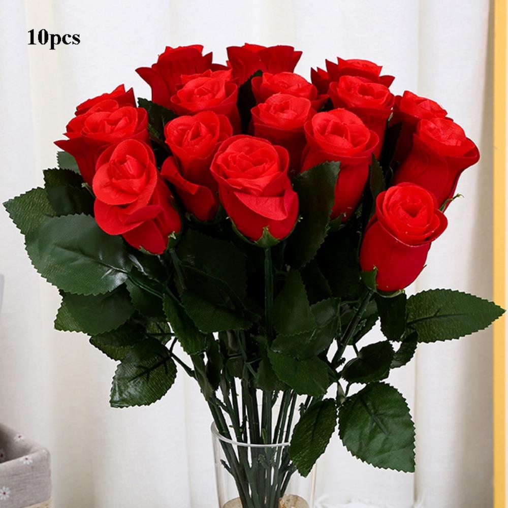 10 Heads Real Happy Flower Mini 10 Colors Valentine's Day Flowers Photography Photo Gift Crystal Grass Bouquet Home Decorative
