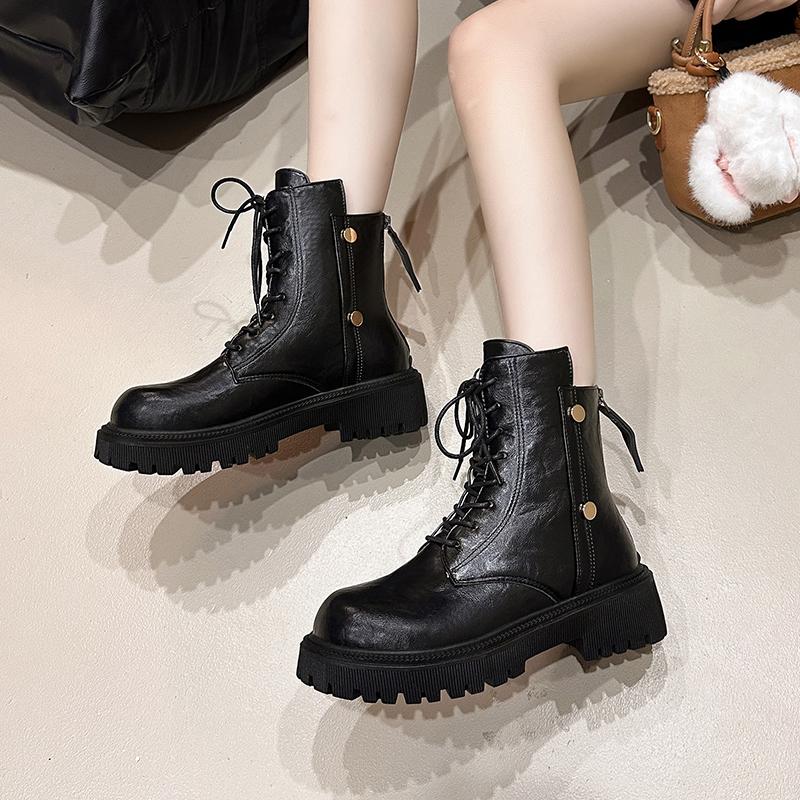 New Women Leather Face Boots Outdoor nonslip walking shoe Fashion comfort soft soled boots casual female shoes Mujer