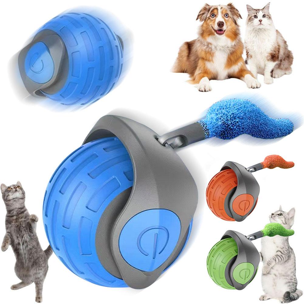 Cat Interactive Ball Toys Rechargeable Smart Pet Electric Toy 2 Modes Dog Cat Training Imitate Mouse Cat Training Teaser Cat Toy