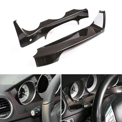 Styling auta Textura karbonových vláken Kryt rámu obložení panelu palubní desky volantu Pro Mercedes Benz C Class W204 2011 2012 2013