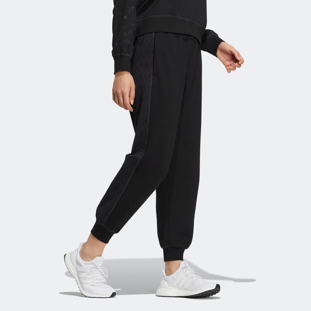 adidas Printed Logo Solid Color Jogger Pants Women Bottoms Black HM7115
