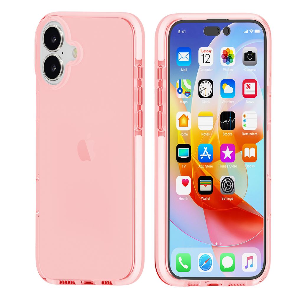 Pro iPhone 16 Pouzdro Nárazuvzdorné TPU+TPE Průhledný Zadní Kryt na Telefon