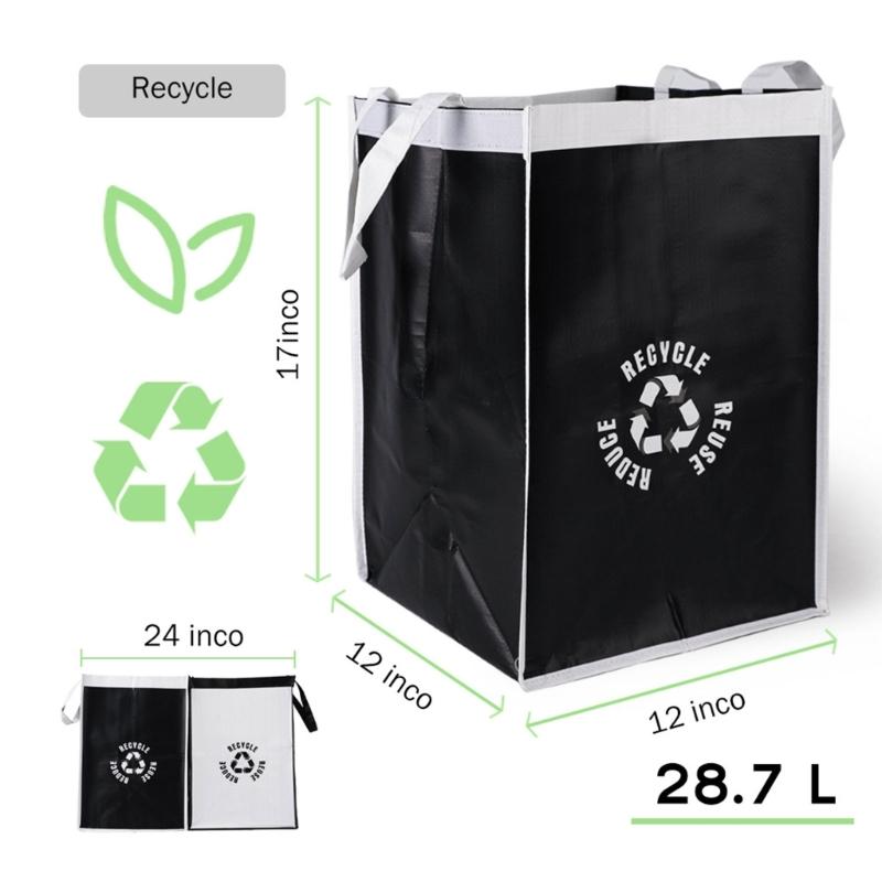 2 stuks/4 stuks Ruimtebesparende Recycle Afvalzak Afvalscheidingsbakken Perfect voor Thuis Duurzaam Afvalbeheer voor Elke Kamer