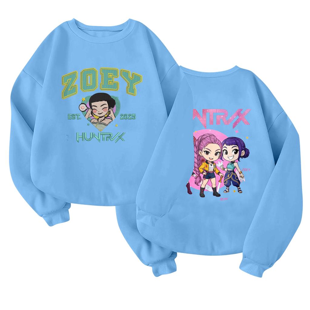 Children's Fashionable Lightweight Long-sleeved Round Neck Pullover With Pockets Printed Pullover