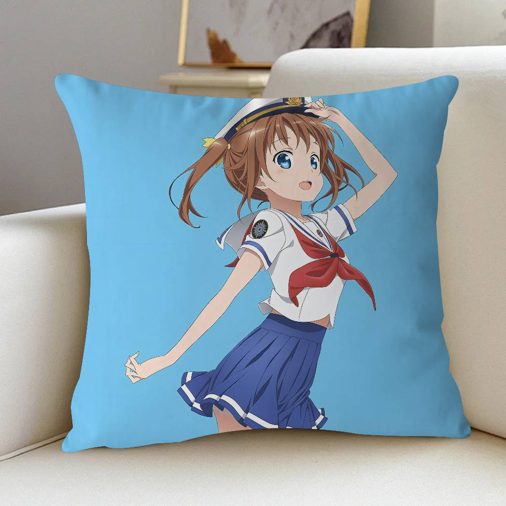 Anime H-High School Fleet Cushion Cover Decorative Pillow Sofa Home Decor Case Pillow Cases