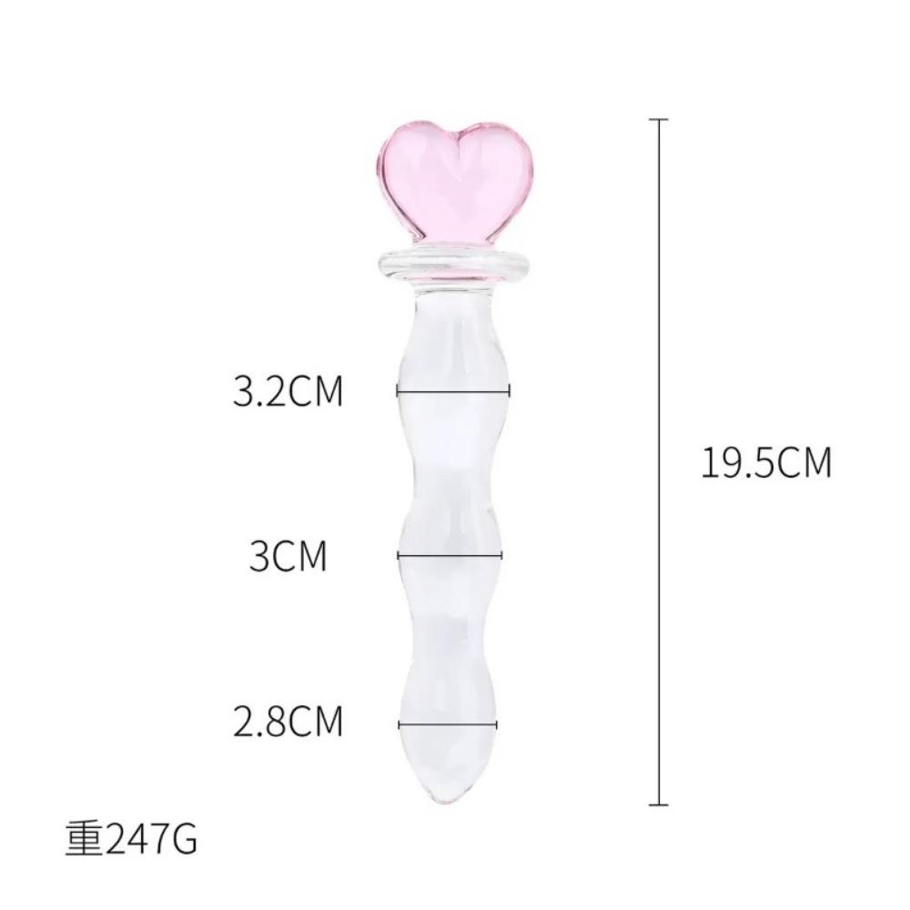 Glass Pink Heart Transparent Crystal Beads Quantity Plug