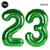 32 Inch Green Number Foil Balloons 0-9 Jungle Safari Theme Soccer Party Decor Kid Boy 1st Birthday Dinosaur Baby Shower Supplies