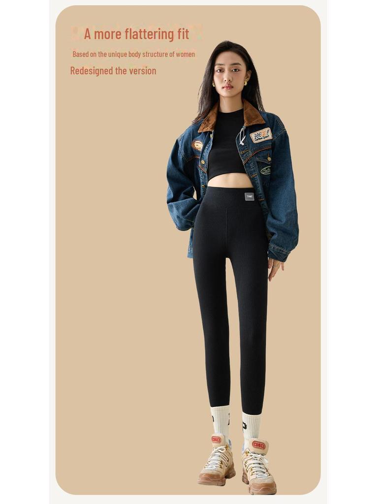 Extra Thick Plush High Waist Winter Leggings - Slimming Skinny Wool Pants for Women