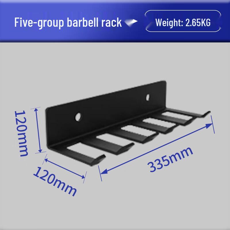 WEZHO Wall-Mounted 5-Slot Olympic Weight Plate Hanger