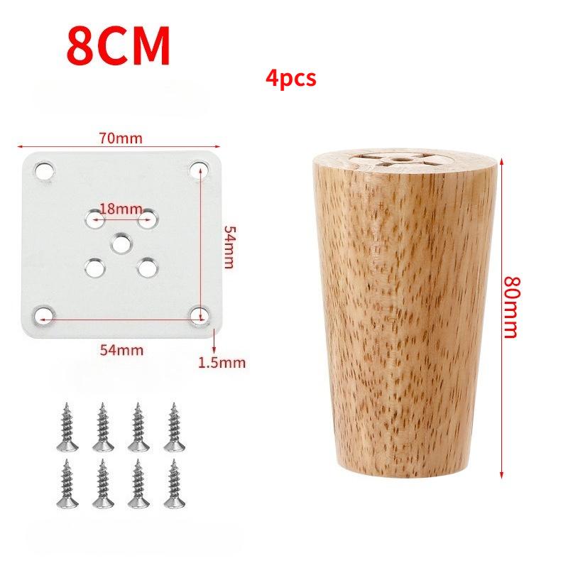 4pack Natural Solid Wood Furniture Leg Table Feets Wooden Cabinet Table Legs Fashion Furniture Hardware Replacement for Sofa Bed